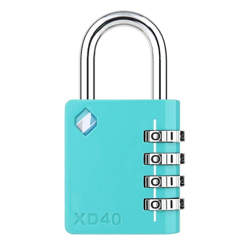 Zarker XD40 Combination Lock, 4 Digit Padlock for School Gym Sports Locker, Fence, Toolbox, Case, Hasp Storage (1-Pack, Emerald) - Image 1